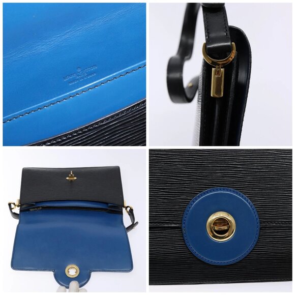 LOUIS VUITTON Epi Bicolor Free Run Shoulder Bag Black Blue - Picture 11 of 15